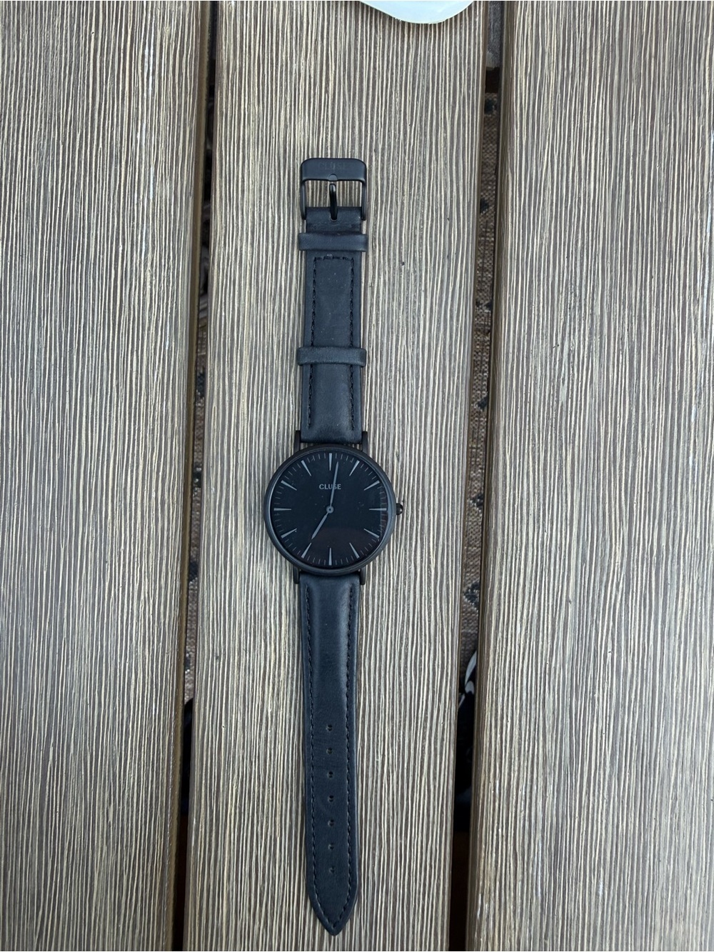Cluse Black Minimalist Watch Genuine Leather Strap Matte Black Women’s Watch